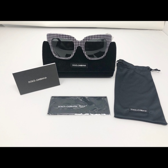 1 LEFT! Dolce & Gabbana Houndstooth Sunglasses NWT - Picture 3 of 6